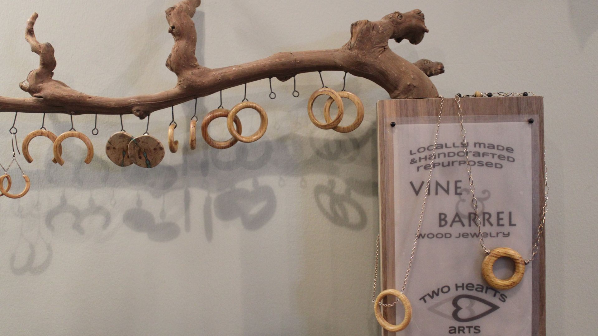 Napa Valley Tasting Barn, wine barrel earrings